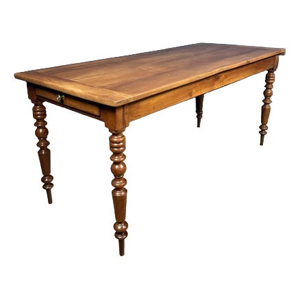 French Dining Table in Cherry Wood For Sale