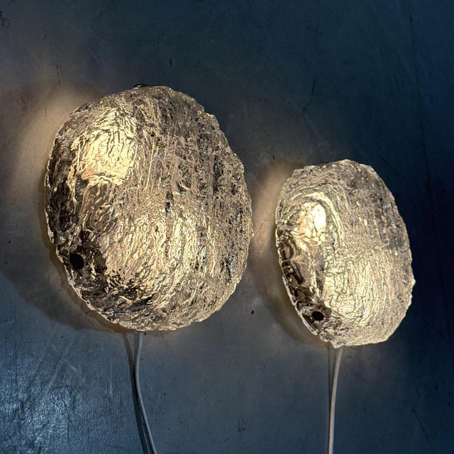 Vintage Ice Glass Wall Lamps from Kaiser Leuchten, 1960s, Set of 2 For Sale - Image 15 of 16