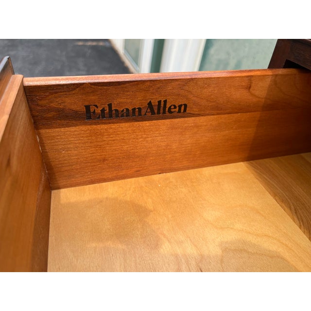 1980s 1980s Ethan Allen Georgian Court Cherry Tall Chest of Drawers For Sale - Image 5 of 12