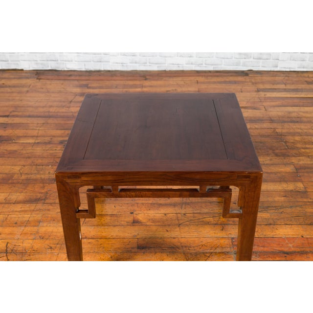 Chinese Qing Dynasty Period 19th Century Side Table with Humpback Style Apron For Sale - Image 9 of 12