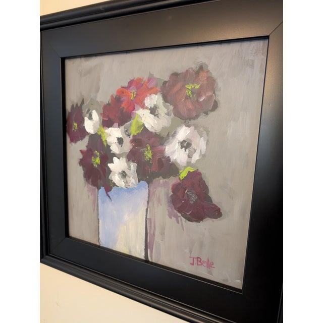 Abstract Flower Dosha - Abstract Flowers Oil Paint Framed For Sale - Image 3 of 5