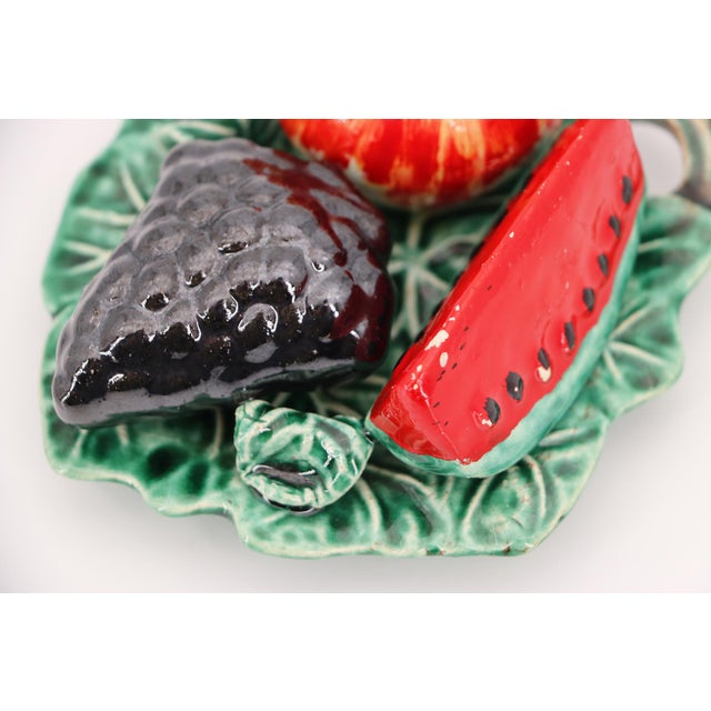 Trompe l'Oeil Vine Leaf With Fruits, Portuguese, 1900s For Sale - Image 9 of 16