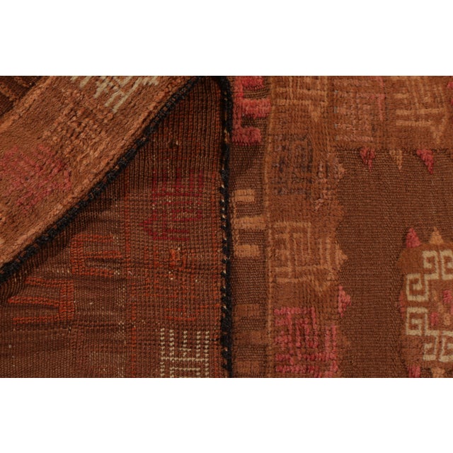 Textile Vintage Afghan Tribal Kilim in Brown With Geometric Pattern by Rug & Kilim For Sale - Image 7 of 7