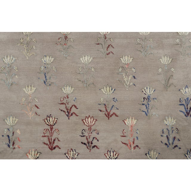 Contemporary Rug & Kilim’s Contemporary Rug in Silver-Gray With Floral Patterns “Ethereal” For Sale - Image 3 of 7