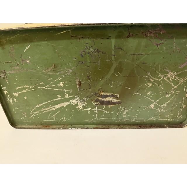 Mid 20th Century Primitive American Metal Bread Box With Original Green Under-Patina For Sale In Boston - Image 6 of 12