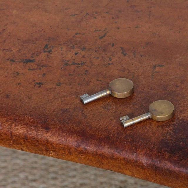 Art Deco Desk in Oak and Leather, 1930s For Sale - Image 4 of 13