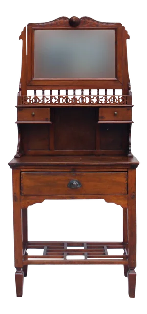 Chinese Oriental Vintage Wash Basin Make Up Vanity Table Chest