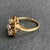 Vintage 14k Gold & Diamond Ring Swirled Freeform Cluster Three Stone Size 6.25 For Sale - Image 6 of 11