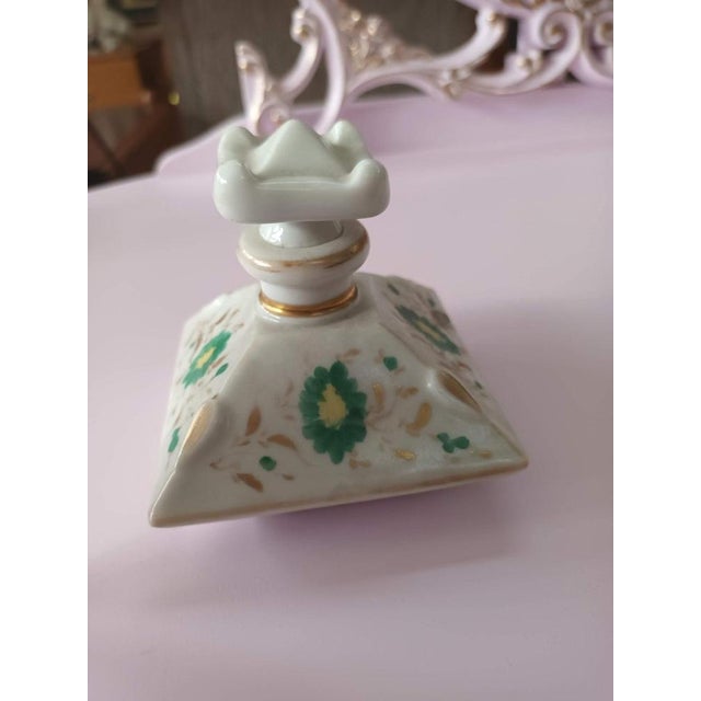 Antique French Hand Painted Porcelain Perfume Bottles, Set of 2 For Sale - Image 13 of 14