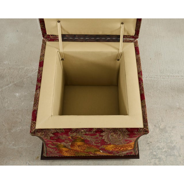 Burgundy Ralph Lauren 'Florence' Storage Ottoman in Buckthorn Paisley Fabric For Sale - Image 8 of 18