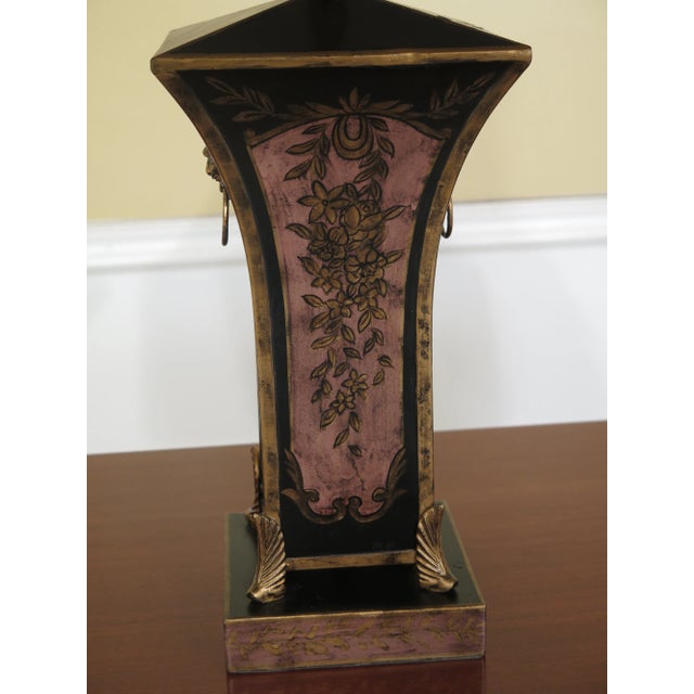 Approx: 15 Years Old Quality Construction Regency Style Nice Paint Decorated Tole Base Condition: Excellent Original...