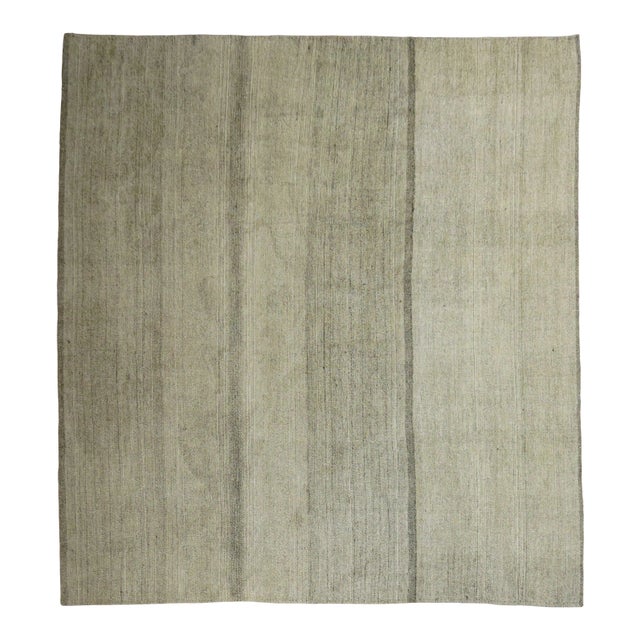 Large Gray Square Turkish Kilim, 10'9'' X 10'11'' For Sale