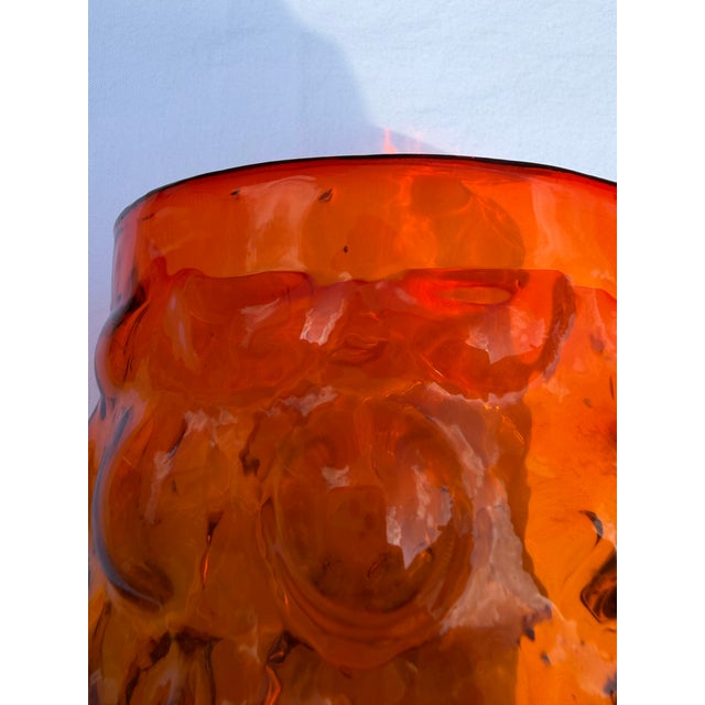 Glass 1960s Blenko Tangerine Bubble Glass Vase For Sale - Image 7 of 7