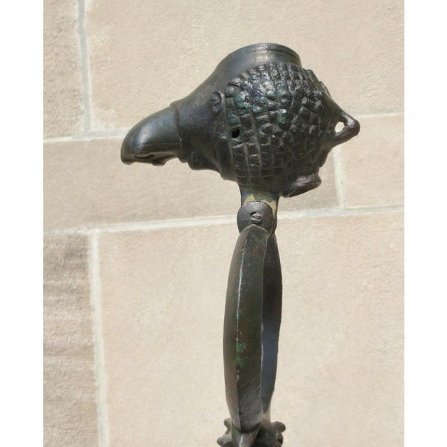 Rare Roman Bronze Candelabrum - Lampstand With Bronze Oil Lamp For Sale - Image 10 of 13