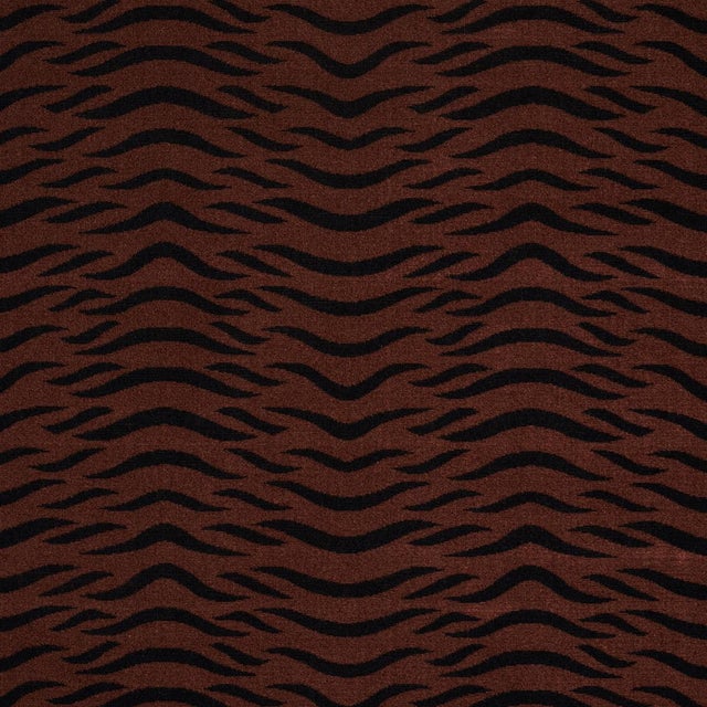 SAMPLE - Schumacher Sabi Tiger Velvet Fabric In Java For Sale