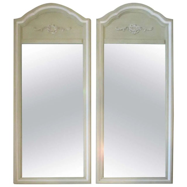 Vintage Mid 20th Century Celery Green Mirrors - a Pair For Sale In Naples, FL - Image 6 of 6