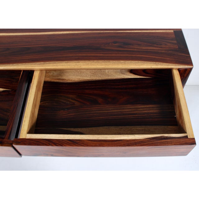 Modern Parsons Style Cocobolo Desk, Handcrafted, 1980s For Sale - Image 10 of 17
