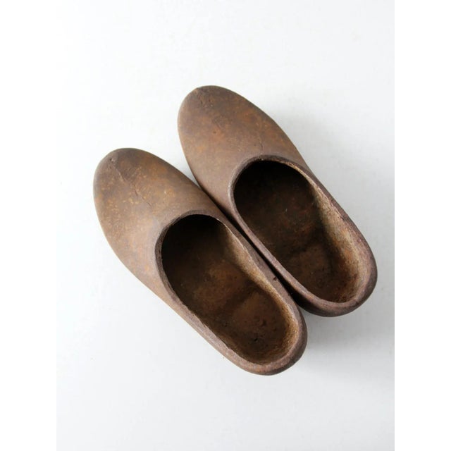 Vintage Cast Iron Decorative Clogs Pair For Sale - Image 10 of 12