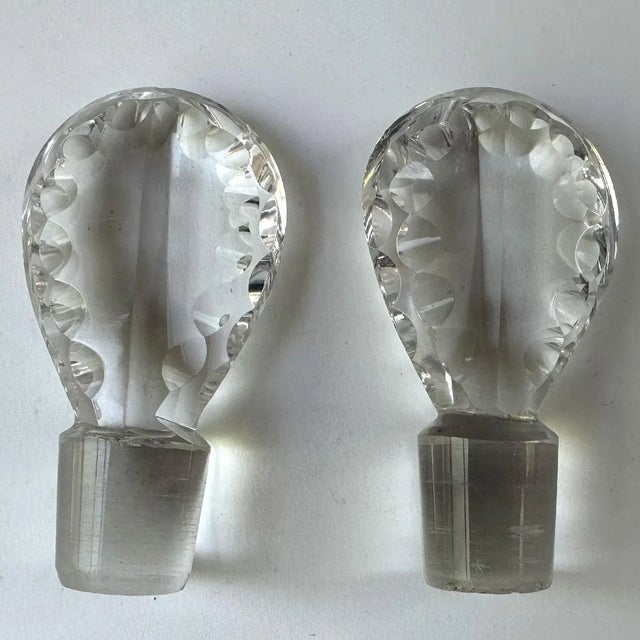 Pair English Harry Powell for Whitefriars Glass Spanish Cut Decanters For Sale - Image 10 of 12