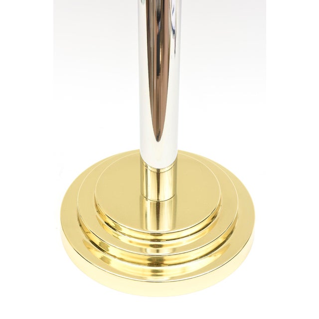 Vintage Larry Laslo Italian Brass and Silverplate Standing Wine and Champagne Stand- Restored For Sale - Image 9 of 13