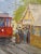 Wilfrid T. Mills-Los Angels Trolley Car at Sierra Madre Station -Oil Painting For Sale In Los Angeles - Image 6 of 11