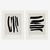 Set of 2 abstract open edition giclee prints. 20"x28" Elegant and bold black geometrical forms drawing on grey background....