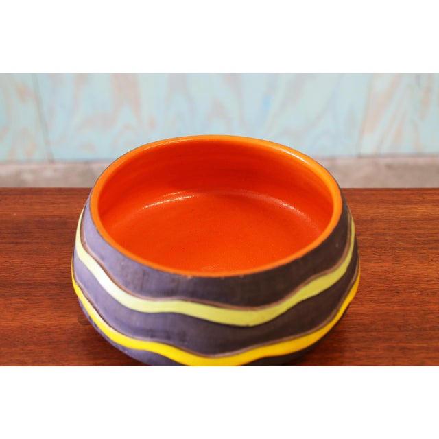 1950s Sica Vintage Italian Ceramic Bowl Planter Manner of Aldo Londi Bitossi For Sale - Image 4 of 6