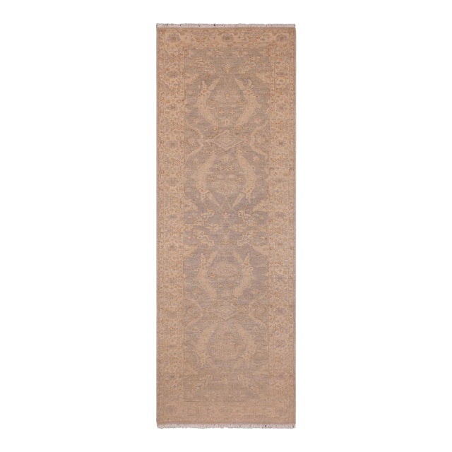 Ziegler Grey/Beige Wool Runner Rug- 2'7'' X 9'4'' For Sale