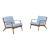 Danish Modern Walnut Lounge Chairs After Ib Kofod Larsen For Sale