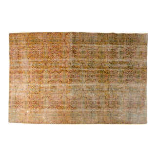 Orange Handknotted Anatolian Kurdish Rug For Sale