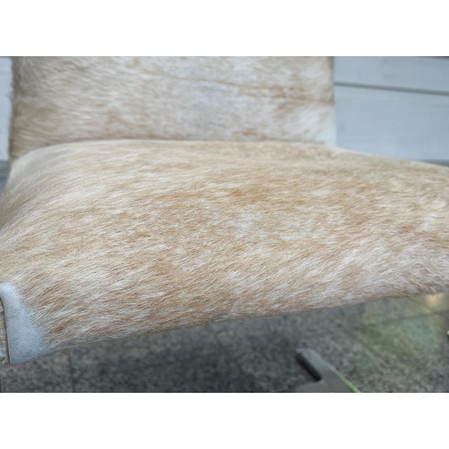 Bauhaus Style Cantilevered Steel Chairs in Pony Skin - A Pair For Sale - Image 11 of 15