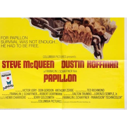1970s Vintage Papillon Movie Poster, 1973 For Sale - Image 5 of 6