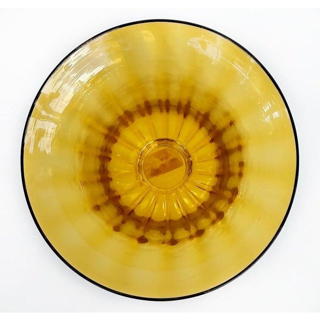 Glass Murano Amber and Clear Glass Vase or Candleholder For Sale - Image 7 of 10