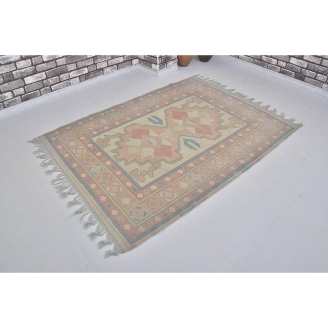 Textile Authentic Vintage Floor Rug For Sale - Image 7 of 10