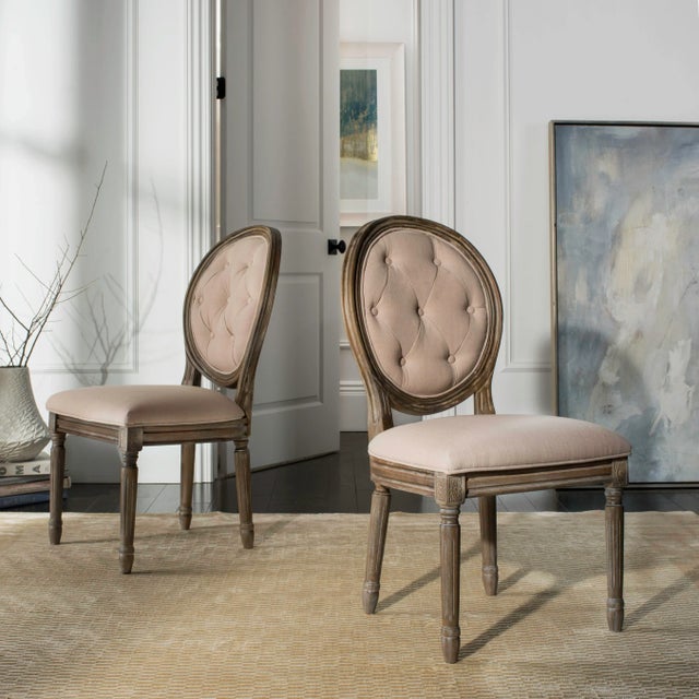 Inspired by the interiors of Paris’s top hotel, the Tufted Oval Side Chair brings grand style to the dining room, hall, or...