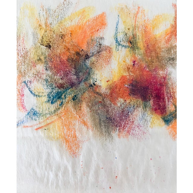 Abstract Expressionism John Von Wicht, Abstract Pastel Crayon Drawing Color Abstract, Seasonal Letter John Von Wicht For Sale - Image 3 of 6