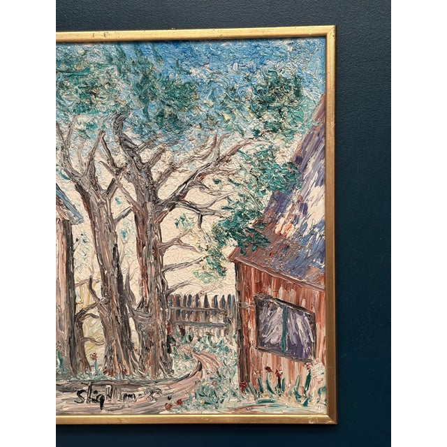 Stig Allan, House on Söderåsen, 1950s, Oil Painting on Canvas, Framed For Sale - Image 4 of 13