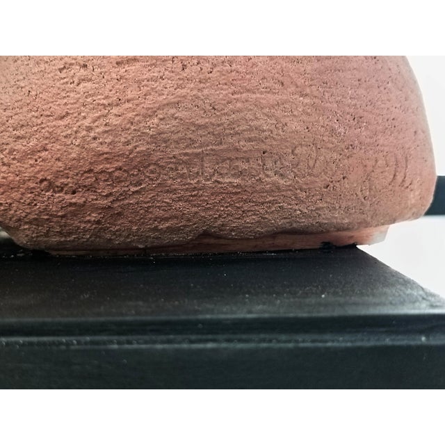 Wood Adriana Montariello, Organic Ceramic Sculpture on a Wooden Base, 1990s, Ceramic and Compressed Wood For Sale - Image 7 of 13