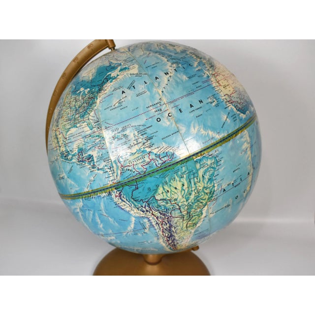 Vintage Mid-Century Rand McNally World Portrait Table Top Rotating World Globe For Sale - Image 6 of 12