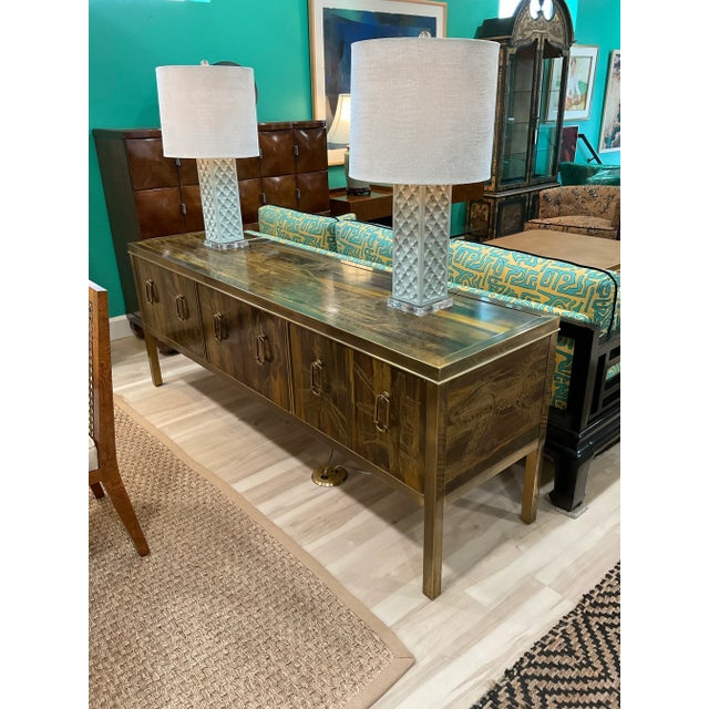 1970s Bernhard Rhône Acid Etched Brass Credenza for Mastercraft For Sale - Image 9 of 12