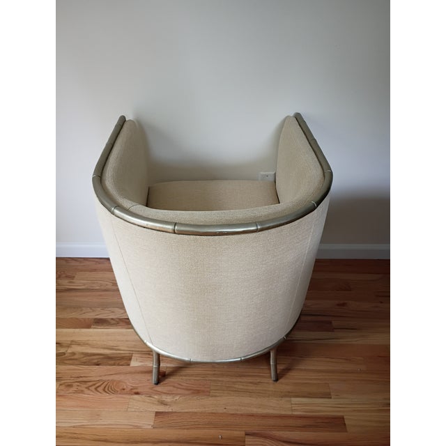 A Pair Bernhardt Interiors Merideth Club Chairs Metal Faux Frame For Sale - Image 10 of 15