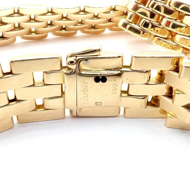 Gold 1990s Cartier Maillon Panthere Five-Row Wide 20" Long Yellow Gold Necklace For Sale - Image 8 of 10