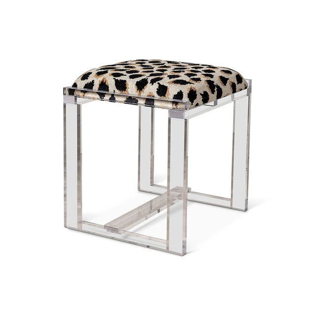 Mid-Century Modern Glencoe Ocelot Black Lucite Bench For Sale - Image 3 of 7