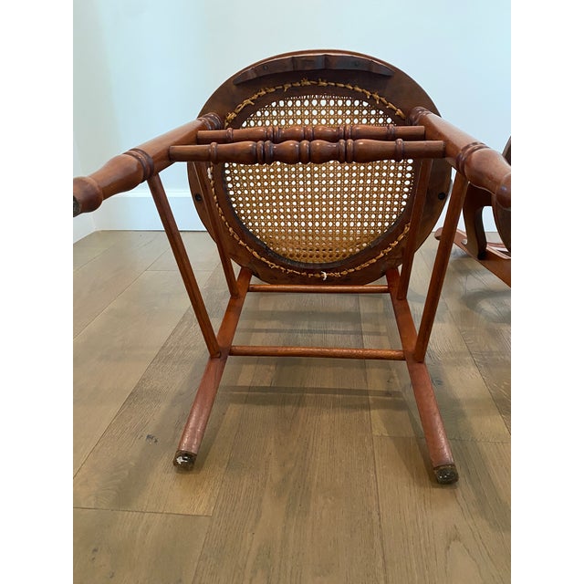 Pair of Late Victorian Early Edwardian Cane Seat Chairs With Carved Tulip Motif For Sale - Image 14 of 17