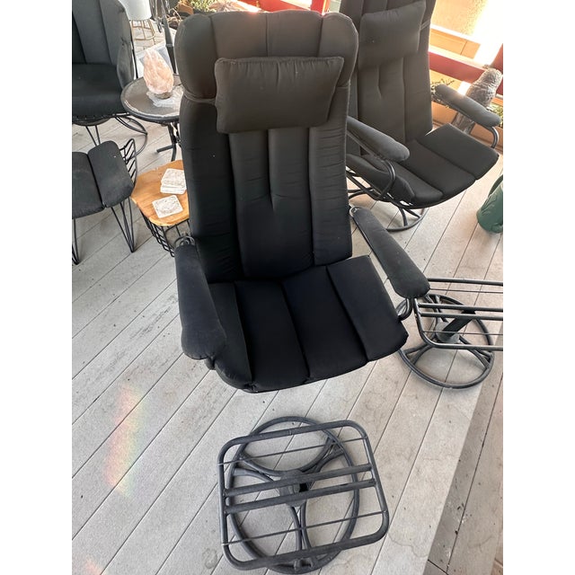 1966 Homecrest Model #90 Martinique Swivel Rocker Full Set - Two Chairs With Cushions and Ottomans For Sale In Phoenix - Image 6 of 8