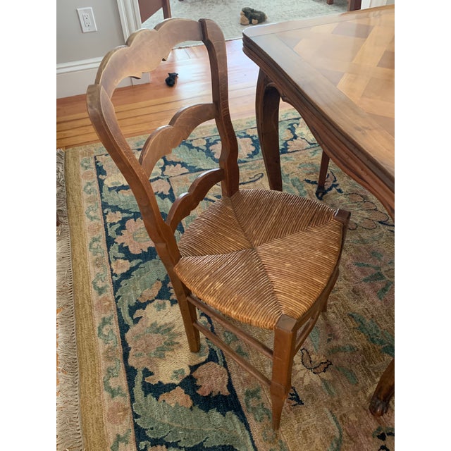 1920s Vintage Rush Seat French Farm Chairs Set Of 6