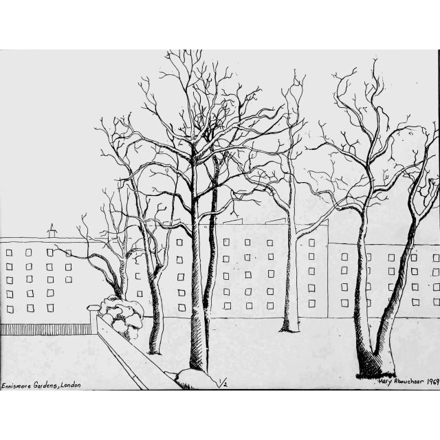 English Original Mid-Century Etching of Ennismore Gardens London #1 of 2 For Sale - Image 3 of 8