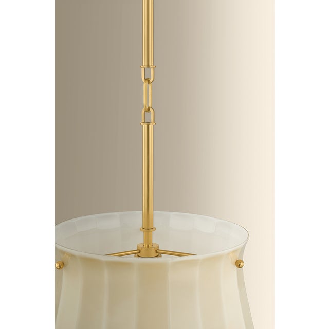 Glass Hudson Valley Lighting Nevins 14 in. 1 Light Pendant in Aged Brass Finish For Sale - Image 7 of 8