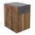 Rustic thick reclaimed pine wood side table with beautiful dark gray honed marble stone on the top and folded down the...