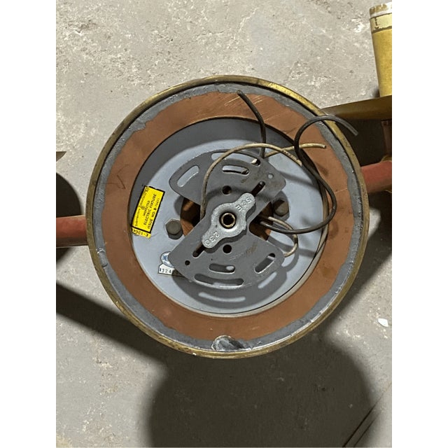 Mid 20th Century Art Deco Modern Double Wall Sconce Metal and Brass Union Made For Sale - Image 4 of 6